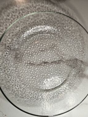 Clear Textured Glass Serving Bowl